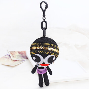 伊思雅 时尚手工艺编制个性夸张小恶魔包包挂件超大小怪兽巫毒娃娃