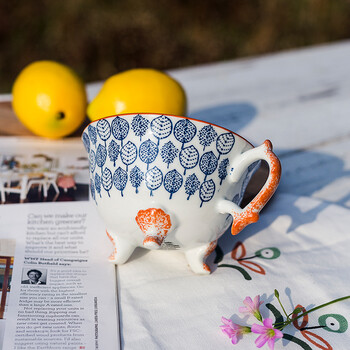 joyye秘密花园杯中国鼎造型手绘马克杯 单品秘密花园杯-浅蓝