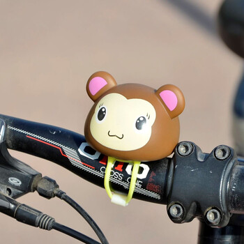 自行车喇叭 平衡车儿童车小黄鸭铃铛 死飞可爱卡通警示灯 棕色,花脸猴