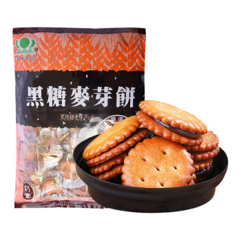 昇田田焦黑糖麦芽夹心饼干 咸蛋黄味 台湾特产进口食品 休闲零食 黑糖味 150g *1袋