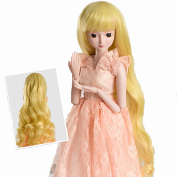 60厘米洋娃娃 假发/头发/发套 夜萝莉sd娃娃可用改妆发型 奶黄色大