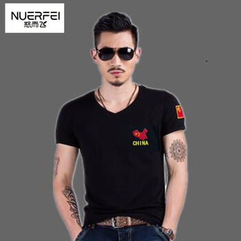 武警新式t恤2017夏季刺绣特种兵t恤中国短袖男军装紧身军迷服部队军装