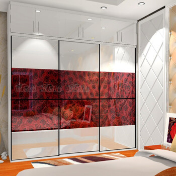 烤漆移门 高光衣柜门简约推拉门 衣橱趟门定制sn0347 k207水晶彩绘