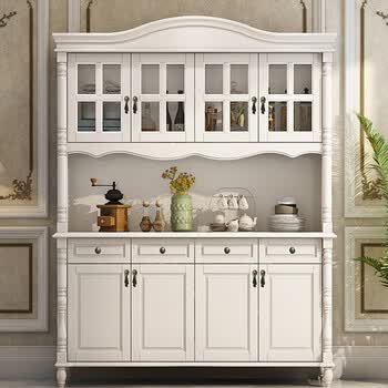 78米白色实木酒柜 6门