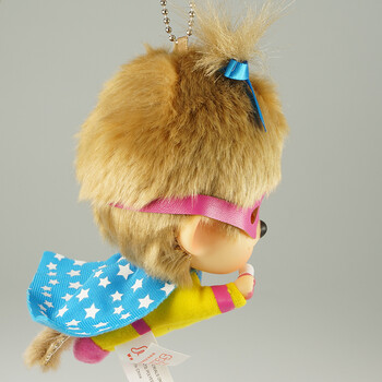 monchhichi萌趣趣蒙奇奇公仔娃娃萌奇奇毛绒玩具超人大头挂件送礼10cm