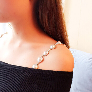 领防滑无痕文胸配件胸罩内衣带子透明肩带女百搭 白色立体大宝石双肩