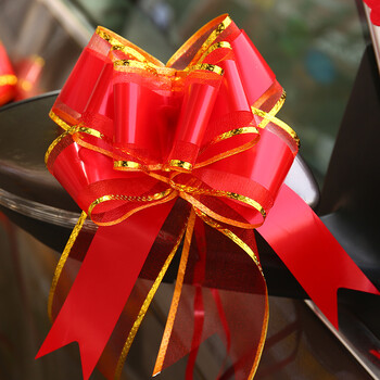 思泽 塑料手拉花结婚婚车倒车镜拉花婚庆用品婚房装饰蝴蝶结拉花男方