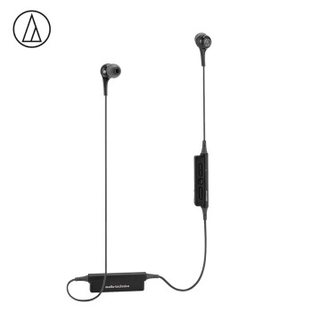 audio-technica 铁三角 ATH-CK200BT 入耳式颈挂式蓝牙耳机 黑色