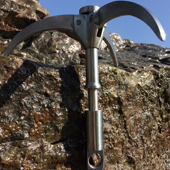 xzzmz飞虎爪抓户外登山攀岩不锈钢一甩即开登山爪求生钩 无齿款