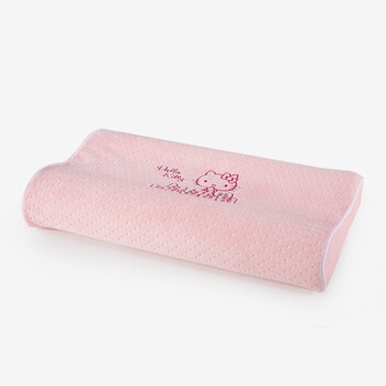 香港赛诺HelloKitty小童喵记忆绵双层枕芯 凯蒂猫正版授权学生枕儿童记忆枕头颈椎枕枕 粉红色