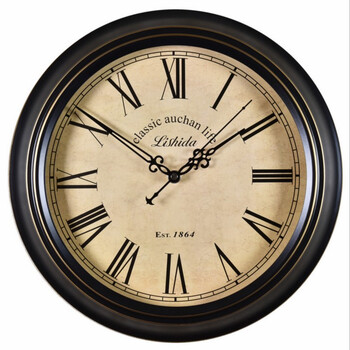 挂钟美式客厅简欧仿古挂表美式乡村怀旧创意北欧时钟 古罗马数字-11新