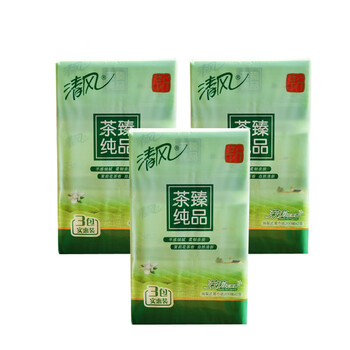 (app) 双层加香抽纸200抽绿茶面巾纸 原木浆餐巾纸- 3提,纸巾官方