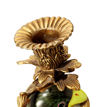 
                                        蒂高美居（DECO） 家居桌面装饰摆件陶瓷配铜工艺品 复古欧式烛台装饰品83-1443                