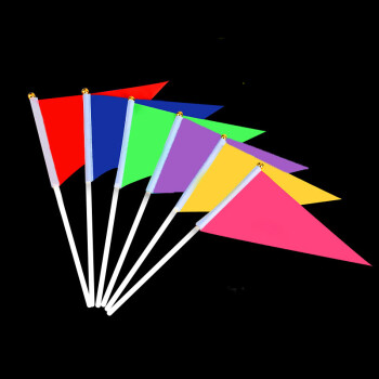 小手摇 三角小彩旗手挥旗子手摇旗旗杆旗帜 6号【10个装】