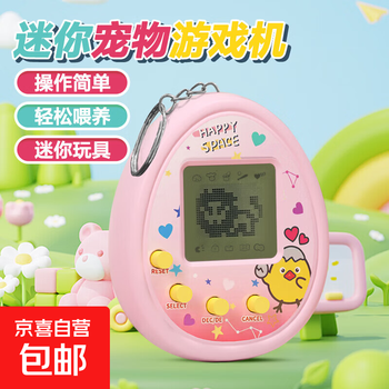 热卖电子宠物机 新款钥匙扣挂件养成怀旧动物饲养游戏机 【粉色】迷你宠物机