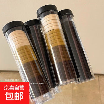高弹力无接缝扎头发皮筋头绳扎头女发头绳耐用发绳发圈皮套橡皮筋 超值【80件套】黑色+咖色袋装
