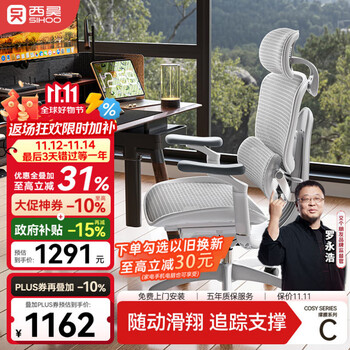 西昊C300二代Lite人体工学椅电脑办公椅子人工力学座椅【罗永浩推荐】