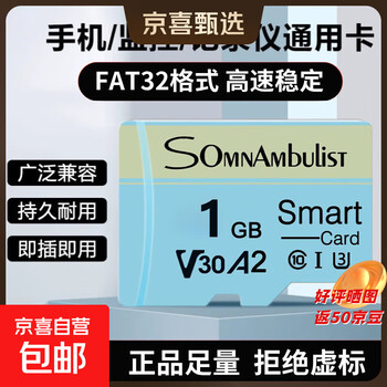 【高速足量】TF内存卡16G 32G 64G 128G行车记录仪监控摄像头内存卡数码闪存卡1G2G4G8G灰蓝 1GB 官方标配