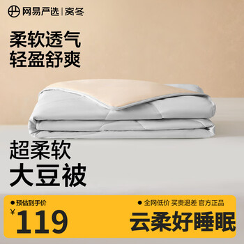 网易严选云感大豆被 10%大豆纤维A类空调被子1440g 220*240cm夏被云杉灰