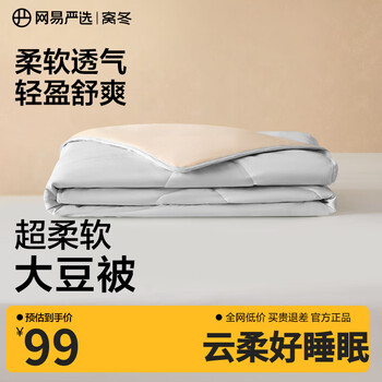 网易严选云感大豆被 10%大豆纤维A类空调被子 1270g 200*230cm 夏被云杉灰