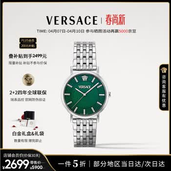 范思哲（VERSACE）瑞士手表男士商务石英表生日礼物送男友VE8Q00324-40MM银绿