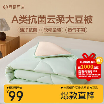 网易严选大豆被A类抗菌10%大豆纤维被夏凉被夏季空调被单双人被子 夏被【A类抗菌+10%大豆纤维】绿色 200*230cm（适合1.5m/1.8m床)
