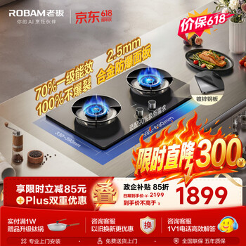 老板（Robam）【价保618】小坚果燃气灶天然气防爆猛火灶煤气灶双灶家用灶具以旧换新易清洁炉灶JZT-5G2A6-L5