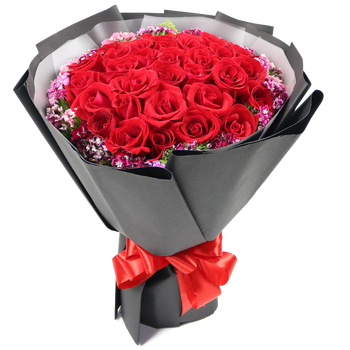 蔷薇恋鲜花速递33朵红玫瑰生日表白花束全国同城花店送花北京上海广州深圳佛山东莞济南青岛长沙南京杭州33朵红玫瑰花束相思梅款同城配送送花上门 图片价格品牌