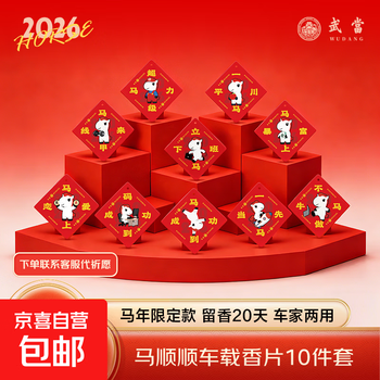 马顺顺2026马年吉祥物小马挂件车载香薰汽车香水本命年礼物招财 【10片】我全部都要 代祈福平安