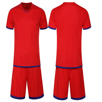 优诺足球服套装男亲子光板训练定制足球队服球衣球服 红色 3xl