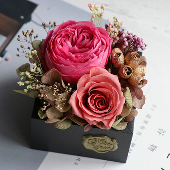 永生花生日毕业礼物diy摆件保鲜玫瑰生日七夕情人节礼盒 c款-巴洛克