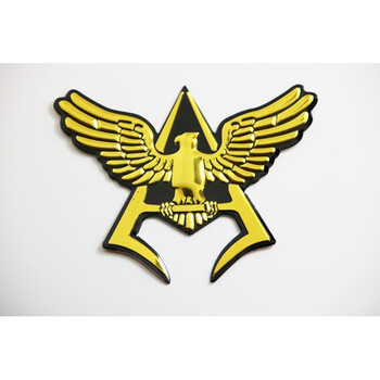 周边敢达创意痛车车贴独角兽动漫周边车标汽车金属车贴 夏亚标(金色)