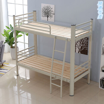 简约上下铺铁床双层高低床员工宿舍床大学生公寓床铁艺铁架床 落地爬