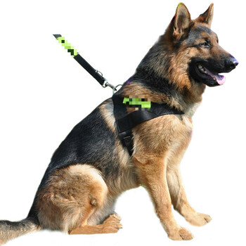 大型犬狗链子金毛牵引绳拉布拉多反光带狗背心式大狗胸背带遛狗绳 军