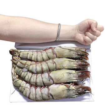 海拉戈 缅甸大虎虾 进口冷冻大虾 1kg 4头装_ 9折现价419元