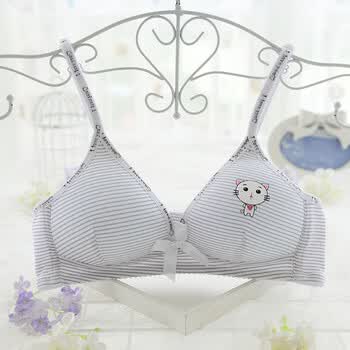 内衣女生薄款白色少女文胸发育期无钢圈16岁小胸定型高中学生胸罩 669