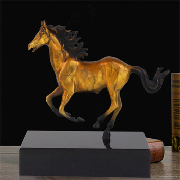 简约现代 动物 马 生肖 摆件铜雕商务艺术礼品 艺术品中式铜工艺品