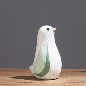 诗拜 创意小鸟家居装饰品客厅陶瓷玄关现代简约桌面摆件可爱动物 乳