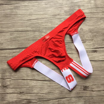 男士内裤莫尔u凸露臀 双丁提臀低腰男士丁字裤 红色 m(2尺-2尺2)