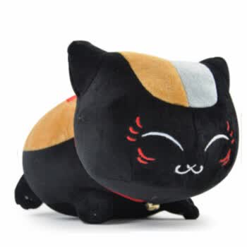 金玉良缘夏目友人帐猫老师猫先生猫咪老师娘口三三毛绒玩具公仔大脸猫黑色眯眼款30cm 图片价格品牌报价 京东