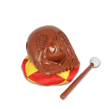 弘德堂 佛教用品香樟木木鱼道教法器击打乐器佛具精雕木鱼一套 8寸