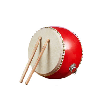 炎黄 鼓牛皮鼓龙鼓扁鼓中国传统大鼓民族鼓3/5/6/14寸锣鼓乐器堂鼓抖