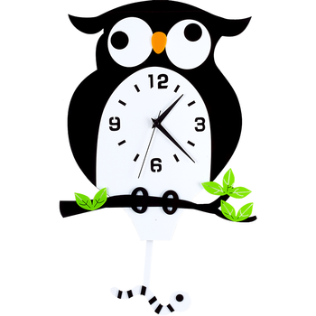 摇摆钟表客厅现代简约家用卡通石英钟大气创意潮流时钟 中号:30*48cm