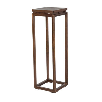 老榆木新中式禅意仿古花架花几黑胡桃实木家具新古典植物架盆景架 黑