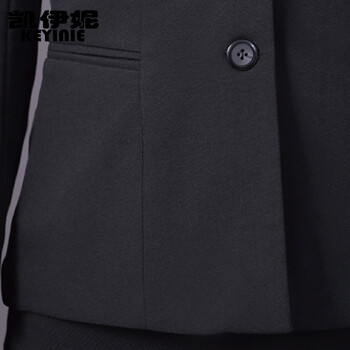 凯伊妮  2016春装新款韩版百搭修身三粒扣小西装女外套大码小西服 黑色 L