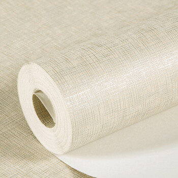 客厅卧室背景无纺布壁纸 现代简约亚麻纹理 象牙色yx-363