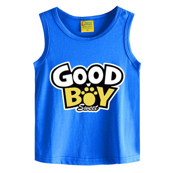 儿童跨栏背心夏中童吊带薄款打底内衣大童背心男童无袖汗衫潮 蓝色