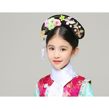 2018夏季新款新品个性女童古装儿童格格服装清朝格格装影楼写真表演