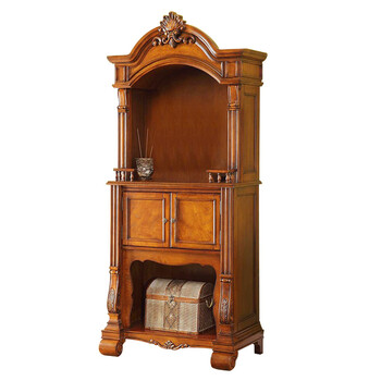 佛龛 供台 家用美式实木佛柜立式供桌神龛带门佛柜 欧式复古神台财神