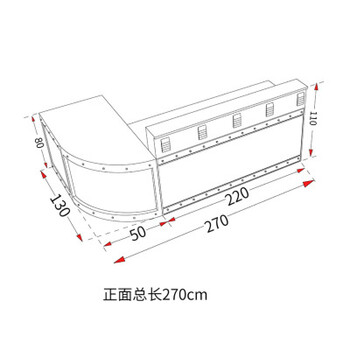 美式铁艺收银台 复古服装店咖啡厅转角接待台前台酒吧水吧台 正面长